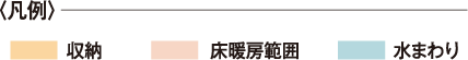 〈凡例〉 収納床暖房範囲 水まわり